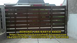Kombinasi besi stainless & papan grc motif kayu / woodplank. Pagar Minimalis Kombinasi Grc Bengkel Las Karya Abadi Facebook