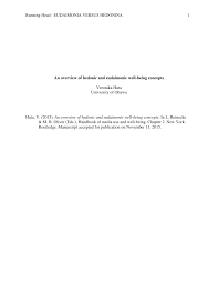 Pdf An Overview Of Hedonic And Eudaimonic Well Being Concepts