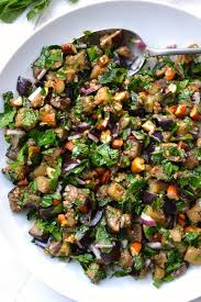 Chopped Eggplant Almond Herb Salad Paleo Vegan Gluten Free Recipe Eggplant Recipes Herb Salad Vegetable Recipes