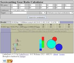 My Lathe Threading Gears Calculator