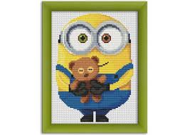 Pdf Cross Stitch Pattern Minion Bob Instant Etsy Cross Stitch Cross Stitch Patterns Minions Bob