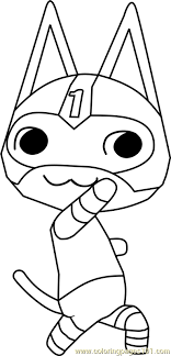 Print this cat coloring page out or color in online with our new coloring machine. Kid Cat Animal Crossing Coloring Page For Kids Free Animal Crossing Printable Coloring Pages Online For Kids Coloringpages101 Com Coloring Pages For Kids