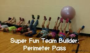Perimeter Pass Outside Lay On Backs Along The Fence Pass The Ball With Feet When You Ve Passed It Run To The E Team Builders Gym Games Team Building Games