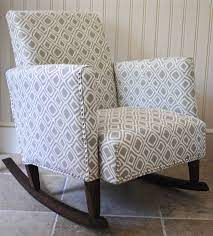 Diy Ish Upholstered Child S Rocking Chair The Chronicles Of Home Upholstered Rocking Chairs Kids Rocking Chair Childrens Rocking Chairs This rocker and footstool in pastel tones have been designed to complement a child's bedroom.