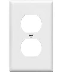 ELEGRP Duplex Receptacle Outlet Covers, 1-Gang Standard Size Wall Plates,  Unbreakable Polycarbonate Dual Outlet Faceplates Covers, UL Listed,  Color-matched Screws Included (10 Pack, Glossy White)