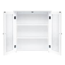 Kraftmaid kitchen dove white maple glass door 4 wall cabinet 18x36 l/r h. Elegant Home Fashions Bathroom Connor Wall Cabinet With 2 Glass Doors White Elg 581 Teamson Home Europe