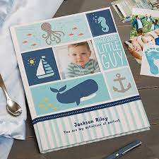 Baby memory book boy modern journal keepsake scrapbook the lovely sprouts baby memory book is one of the best baby memory books for twins. Personalized Baby Boy Memory Book Under The Sea