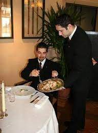 Waiters Carefully Serve The Entire Table From One Platter French Style French Food Food In French Food