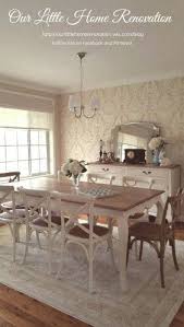 French Provincial Style Dining Room With Wallpaper Crossback Chairs White Furniture H French Provincial Living Room Dining Room Remodel French Provincial Decor