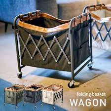 フォールディングバスケットワゴン mip 96 3色対応 家具通販のわくわくランド 本店 バスケット 折りたたみ ワゴン