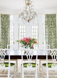 Chic Chippendale Chairs In A White And Green Color Scheme Frame A Dark Stained Dining Table In A Trans Green Dining Room Dining Room Chairs Dining Chair Design