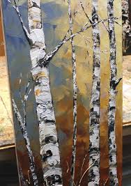 Birch Trees In Fall Paintings Large Home Decor Birch Tree Painting Abstract Acrylic Textured Painting Triptych Fall Painting Autumn W Birch Tree Art Tree Painting Canvas Birch Tree Painting