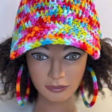 Crochet Baseball Cap, Handmade Crochet Baseball Hat, Multicolor Rainbow  Crochet Hat, Colorful Crochet Cap