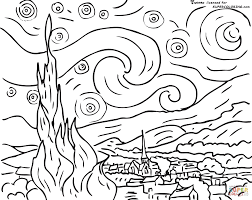 Download starry night coloring sheet and use any clip art,coloring,png graphics in your website, document or presentation. The Starry Night Coloring Page Coloring Home