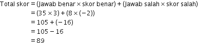 Pada tes masuk perguruan tinggi, nilai untuk jawaban benar adalah 3, jawaban salah adalah â€1, dan tidak dijawab adalah 0 (nol). Https Roboguru Ruangguru Com Question Seorang Peserta Ujian Masuk Perguruan Tinggi Menjawab 35 Soal Dengan Benar Dan Qu Weyf2tli
