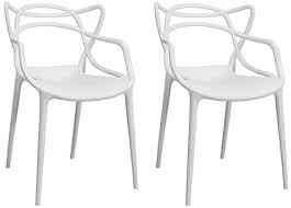 Eames molded plastic chairs are available as side chairs or armchairs, and in a choice of colors, including archival or new options. White Set Of 2 Mod Made Mid Century Modern Molded Plastic Loop Chair Office Products Kolenik Office Furniture Accessories