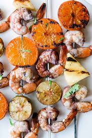 A feel good grilled seafood for this warmer season! Sangria Marinated Grilled Shrimp Skewers Hola Jalapeno