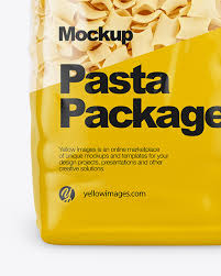 Fleckerl Pasta Mockup Front View In Bag Sack Mockups On Yellow Images Object Mockups