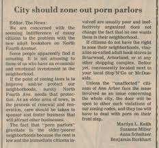 City should zone out porn parlors | Ann Arbor District Library