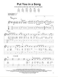 Guitar chords and guitar tablature made easy. Put You In A Song Easy Guitar Tab Print Sheet Music Now