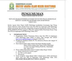 Demikianlah berita lowongan kerja bukittinggi terbaru untuk bulan ini yang dapat kami sampaikan untuk sobat pengunjung setia www.gingsul.com, website info lowongan kerja terbaru dan terkini seluruh indonesia. Lowongan Kerja Dosen Tetap Non Pns Iain Bukittinggi Tahun 2016 Pusat Kerja
