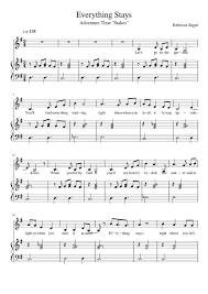 Everything Stays Sheet Music Composed By Rebecca Sugar 1 Of 4 Pages Adventure Time Music Adventure Time Sheet Music