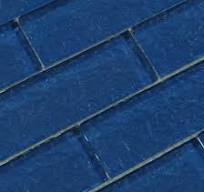 Artistry In Mosaics Moonscape Blue 2"x6" Ripple Glossy Glass Pool Tile  MS826B1