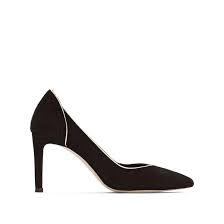 Отзывы покупателей, достоинства и недостатки. Suede Velvet Effect Heels With Premium Gold Trim Black La Redoute Collections La Redoute