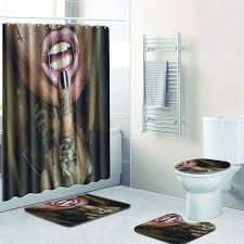 Transform your bathroom into a home spa oasis with the bath rug. Flannel 4pcs Bathroom Shower Curtain And Bath Mat Set Graffiti Anti Slip Toilet Mat Accessories India Decoration Floor Rugs Buy At The Price Of 25 49 In Aliexpress Com Imall Com