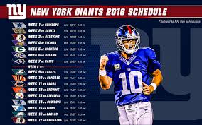 The schedule includes the opponents, dates, and results. Ny Giants 2016 Schedule Graphics On Student Show