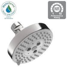 Hansgrohe 3 Spray 4 In Single Wall Mount Fixed Adjustable Shower Head In Chrome 04340000 Shower Heads Adjustable Shower Head Hansgrohe Shower Head