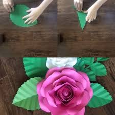 This is super easy and cheap to cost paper flowers making for wall decoration and birthday decoration.if you like my video plz share , like and subscribe it. Large Rose Leaf Template Tutorial Diy Paperflowers Paperflowers Paperflowers Handmade Roses Paper Flowers Craft Leaf Template Paper Flower Patterns