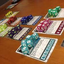 Quarriors I Played With Mike Elliot One Of The Designers Fun Unique Deck Building Game With Dice Inst Game Card Design Fantasy Board Games Fun Board Games