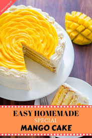 Easy Mango Cake Recipe Video In 2020 Mango Cake Cake Recipes Easy Cake Recipes
