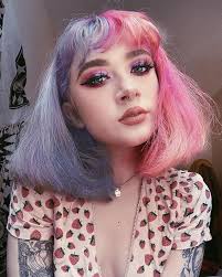 Virgin Pink Split Dyed Hair Hair Inspo Color Aesthetic Hair