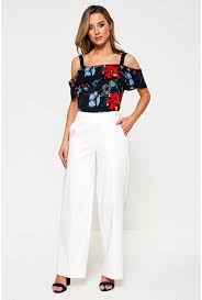 Vero Moda Roro High Waist Wide Leg Trousers In White Iclothing