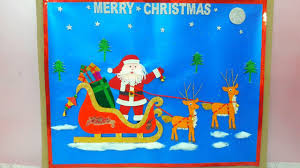 Christmas Chart Santa Claus On Sleigh Paper Painting Drawing