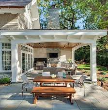 A covered outdoor living room features furniture groupings defined by area rugs. 85 Cover Patio Ideas Patio Outdoor Rooms Outdoor Living