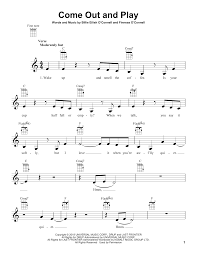 C 'cause it's colder here inside in. Come Out And Play Ukulele Print Sheet Music Now