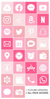 Ios Icon Lifetime All Access Pack Pastel Pink Iphone Ios14 Etsy Ios Icon Pink Iphone Cute App