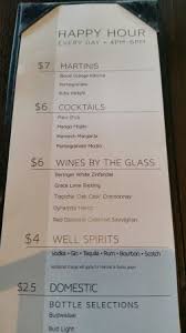 Happy Hour Menu Picture Of Chart House Melbourne
