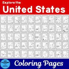 Us state flag coloring page. United States Coloring Pages By Ann Fausnight Tpt