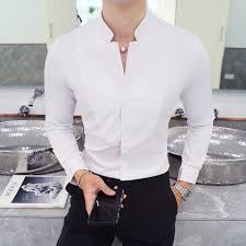 Winter Stand Collar Mens Long Sleeved Dress Shirts Benovafashion Mens Shirt Dress Collar Shirt Men Formal Shirts For Men