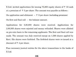 Executive committee meeting of april 12, 2021. X Ltd Invited Applications For Issuing 75 000 Equity Shares Of 10 Each At A Premium Of