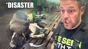 a DOWN COW, checking a TERRIBLE BULL ... and TRIMMING a DOUBLE SOLE frtom a  cow's foot