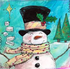How To Draw And Paint A Fun Snowman Free Art Tutorial On Youtube Snowman Painting Christmas Art Projects Winter Art Projects Christmas Paintings