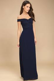 Dress To Impress Navy Blue Lace Off The Shoulder Maxi Dress Dresses Wedding Dress Tulle Lace Maid Of Honour Dresses