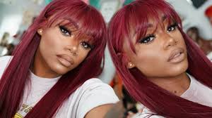 To see this image in high resolutions, just click on the you can see a gallery of burgundy and blonde hair at the bottom below. Bomb Dye Burgundy Haircolor From Blonde Fall Color Ready Bangs Cut Tutorial Ft Alipearl Youtube