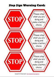Stop Sign Warning Cards For Encouraging Self Regulation Self Regulation Classroom Management School Social Work