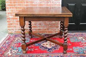 English Antique Oak Barley Twist Draw Leaf Square Breakfast Kitchen Dining Table Ebay Dining Table In Kitchen Round Oak Dining Table Round Dining